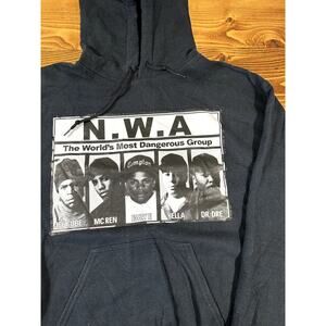 NWA 90's Rap Hip Hop Hoodie Medium y2k Sweatshirt Dr Dre Ice Cube